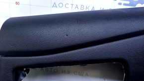 Door trim card rear right Lexus RX350 RX450h 10-15 black with black insert leather, armrest black leather, broken fastening, scuffs, dent, bump, abrasions, scratches