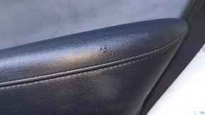 Door trim card rear right Lexus RX350 RX450h 10-15 black with black insert leather, armrest black leather, broken fastening, scuffs, dent, bump, abrasions, scratches