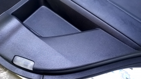 Door trim card rear right Lexus RX350 RX450h 10-15 black with black insert leather, armrest black leather, broken fastening, scuffs, dent, bump, abrasions, scratches