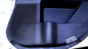Door trim card rear right Lexus RX350 RX450h 10-15 black with black insert leather, armrest black leather, broken fastening, scuffs, dent, bump, abrasions, scratches