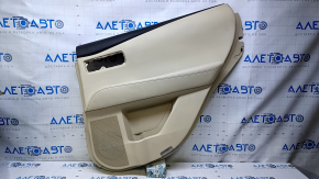 Door trim card rear right Lexus RX350 RX450h 10-15 beige with beige insert leather, armrest beige leather, scuffs, dents, pokes, abrasions, scratches, broken fastener