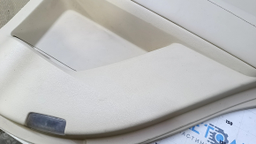 Door trim card rear right Lexus RX350 RX450h 10-15 beige with beige insert leather, armrest beige leather, scuffs, dents, pokes, abrasions, scratches, broken fastener