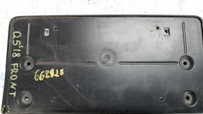 Audi Q5 Front Bumper License Plate 80A 18-20 Crack, Scratches, Non-Factory Holes