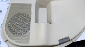 Door trim card rear right Lexus RX350 RX450h 10-15 beige with beige insert leather, armrest beige leather, dent, bumps, abrasions, scratches, tear