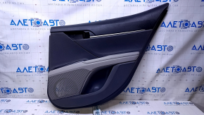 Door trim card rear right Toyota Camry v70 18-24 dark gray with gray insert plastic, gray rubber armrest, chrome molding, scuffs