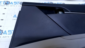 Door trim card rear right Toyota Camry v70 18-24 dark gray with gray insert plastic, gray rubber armrest, chrome molding, scuffs