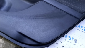 Door trim card rear right Toyota Prius V 12-17 dark gray with dark gray insert cloth, armrest dark gray cloth, scratches, abrasions, pokes