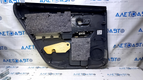 Door trim card rear right Toyota Prius V 12-17 dark gray with dark gray insert cloth, armrest dark gray cloth, scratches, abrasions, pokes