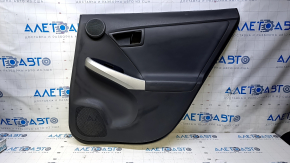 Door trim card rear right Toyota Prius V 12-17 dark gray with dark gray insert leather, armrest dark gray leather, under the tweeter, scratches, abrasions, bumps