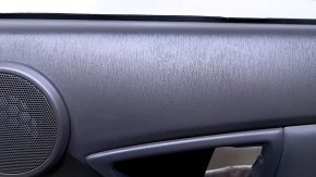 Door trim card rear right Toyota Prius V 12-17 dark gray with dark gray insert leather, armrest dark gray leather, under the tweeter, scratches, abrasions, bumps