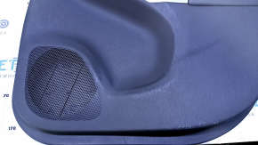 Door trim card rear right Toyota Prius V 12-17 dark gray with dark gray insert leather, armrest dark gray leather, under the tweeter, scratches, abrasions, bumps