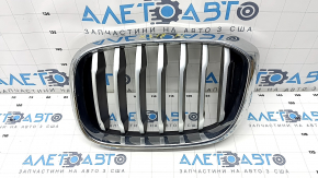 Radiator grill left BMW X3 G01 18-21 nostril, chrome frame + gray grill