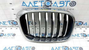 Radiator grill right BMW X3 G01 18-21 nostril, chrome frame + gray grill