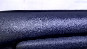 Door trim card rear right Toyota Avalon 13-18 black with black insert leather, armrest black leather, handle molding chrome, abrasions, scratches, dents, scuffs