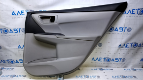 Door trim card rear right Toyota Camry v55 15-17 usa gray with gray insert plastic, armrest gray rubber, scuffs, scratches