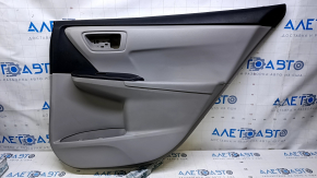 Door trim card rear right Toyota Camry v55 15-17 usa gray with gray insert plastic, armrest gray rubber, scuffs, scratches