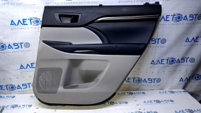 Door trim card rear right Toyota Highlander 14-16 gray with black insert leather, armrest black leather, molding under the tree structure, with illumination, with curtain, scratches, abrasions, fractu