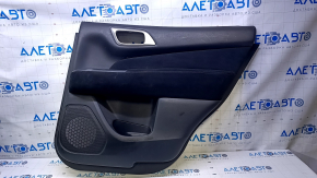 Door trim card rear right Nissan Pathfinder 13-20 black with black insert cloth, armrest black cloth, handle molding gray structure, scratches, abrasions