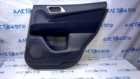 Door trim card rear right Nissan Pathfinder 13-20 black with black insert cloth, armrest black cloth, handle molding gray structure, scratches, abrasions