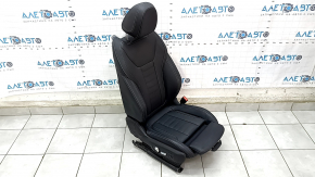 Passenger seat BMW X3 G01 18-21 without airbag, electric, heated, leather Vernasca black, gray stitching, leather defect