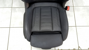 Passenger seat BMW X3 G01 18-21 without airbag, electric, heated, leather Vernasca black, gray stitching, leather defect