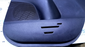 Door trim card rear right Toyota Rav4 13-18 black with gray insert leather, armrest gray leather, molding gray structure, abrasions, scratches, dent