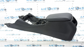 Console central armrest BMW X3 G01 18-21 black, armrest leather Vernasca black, gray stitching, cracked armrest, scratches