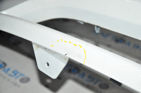 Front bare bumper Tesla Model Y 20 - for 6 parking sensors, white, dented, minor scratches