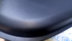 Door trim card rear right Nissan Rogue Sport 17-19 black with black insert plastic, armrest black leather, molding graphite structure, scratches