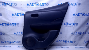 Door trim card rear right Nissan Leaf 13-17 black with black insert plastic, armrest black cloth, scratches, abrasions