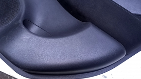 Door trim card rear right Nissan Leaf 13-17 black with black insert plastic, armrest black cloth, scratches, abrasions