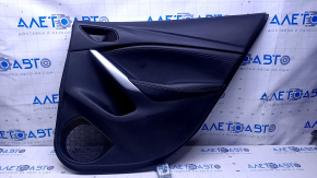 Door trim card rear right Mazda 6 13-15 Touring black with black insert leather, armrest black leather, molding chrome, dents, scratches, abrasions