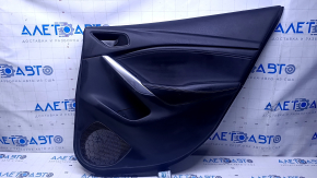 Door trim card rear right Mazda 6 13-15 Touring black with black insert leather, armrest black leather, molding chrome, dents, scratches, abrasions