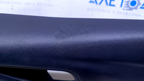 Door trim card rear right Mazda 6 13-15 grand touring black with black insert leather, armrest black leather with red stitching, molding chrome, dent, scratches, abrasions, bump