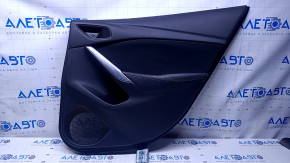 Door trim card rear right Mazda 6 13-15 Sport black with black insert cloth, armrest black leather, molding chrome, dents, scratches, abrasions, scuffs