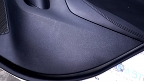 Door trim card rear right Mazda 6 13-15 Sport black with black insert cloth, armrest black leather, molding chrome, dents, scratches, abrasions, scuffs