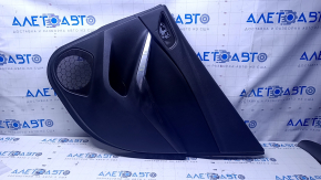 Door trim card rear right Mazda 6 13-15 Sport black with black insert cloth, armrest black leather, molding chrome, dents, scratches, abrasions, bumps