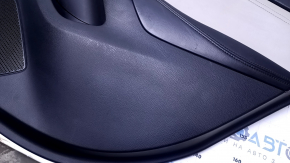Door trim card rear right Mazda 6 13-15 Touring black with gray insert leather, armrest black leather, molding chrome, dent, abrasions, scratches, bumps