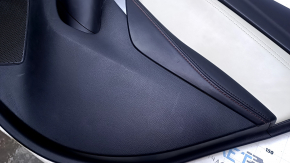 Door trim card rear right Mazda 6 13-15 Touring black with beige insert leather, armrest black leather with red stitching, molding chrome, dent, abrasions, scratches