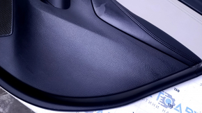 Door trim card rear right Mazda 6 13-15 Touring black with gray insert leather, armrest black leather, molding chrome, dent, abrasions, scratches
