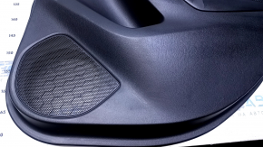 Door trim card rear right Mazda 6 13-15 Touring black with gray insert leather, armrest black leather, molding chrome, dent, abrasions, scratches