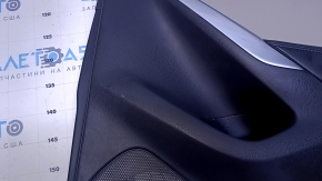 Door trim card rear right Mazda 6 13-15 Touring black with gray insert leather, armrest black leather, molding chrome, dent, abrasions, scratches