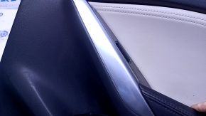 Door trim card rear right Mazda 6 13-15 Touring black with gray insert leather, armrest black leather, molding chrome, dent, abrasions, scratches