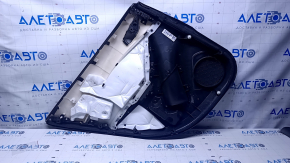 Door trim card rear right Mazda 6 13-15 Touring black with gray insert leather, armrest black leather, molding chrome, dent, abrasions, scratches