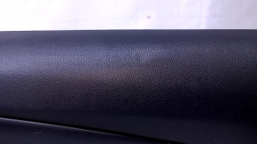 Door trim card rear right Mazda CX-9 16- black with black insert leather, armrest black leather, molding gray structure, abrasions, scratches, dents, bumps