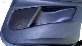 Door trim card rear right Mazda CX-9 16- black with black insert leather, armrest black leather, molding gray structure, abrasions, scratches, dents, bumps