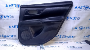 Door trim card rear right Nissan Altima 13-18 black with black insert leather, armrest black leather, handle molding black structure, scratches, dents, abrasions, bumps