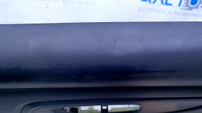 Door trim card rear right Nissan Altima 13-18 black with black insert leather, armrest black leather, handle molding black structure, scratches, dents, abrasions, bumps