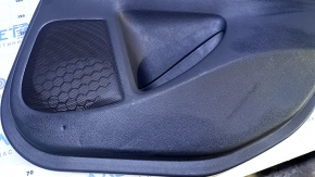Door trim card rear right Nissan Altima 13-18 black with black insert leather, armrest black leather, handle molding black structure, scratches, dents, abrasions, bumps