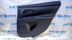 Door trim card rear right Nissan Altima 13-18 black with black insert leather, armrest black leather, handle molding black-gray structure, scratches, dents, abrasions, bumps